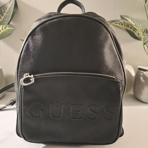 GUESS Black Backpack with Embossed Logo